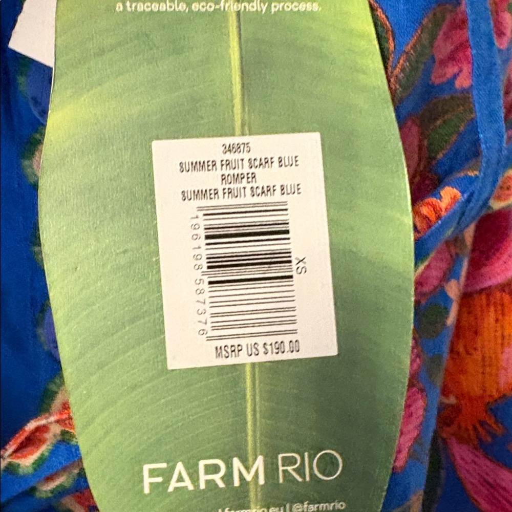NWT Farm Rio Summer Fruit Scarf Romper - Picture 9 of 11